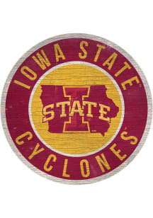 Iowa State Cyclones State Circle Sign Sign - Red