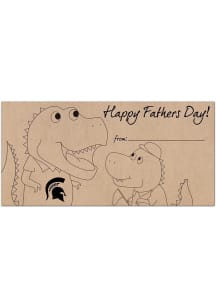 Michigan State Spartans Fathers Day Coloring Sign - Green