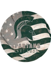 Michigan State Spartans 24in Flag Circle Sign - Green