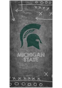 Michigan State Spartans Chalk Playbook Sign - Green