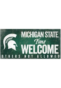 Michigan State Spartans Fans Welcome 6x12 Sign - Green