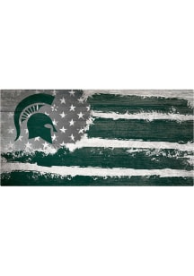 Michigan State Spartans Flag 6x12 Sign - Green
