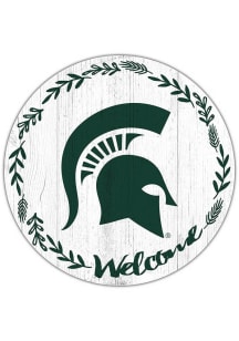 Michigan State Spartans Welcome Circle Sign - Green