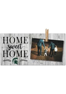 Michigan State Spartans Home Sweet Home Clothespin Picture Frame - Green