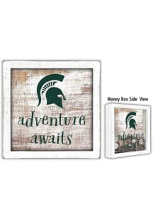 Michigan State Spartans Adventure Awaits Box Sign - Green