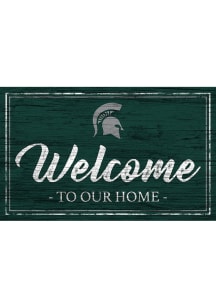 Michigan State Spartans Team Welcome 11x19 Sign - Green