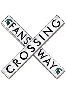 Michigan State Spartans 24 Inch Fans Way Crossing Wall Art - Green