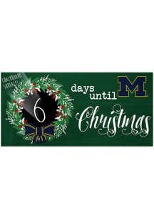 Michigan Wolverines Chalk Christmas Countdown Sign - Blue