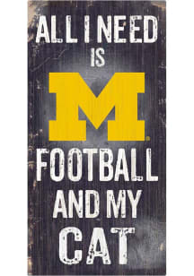 Michigan Wolverines Football and My Cat Sign - Blue