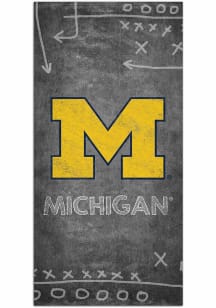 Michigan Wolverines Chalk Playbook Sign - Blue