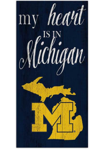 Michigan Wolverines My Heart State Sign - Blue