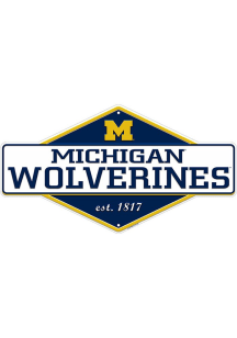 Michigan Wolverines Diamond Panel Sign - Blue