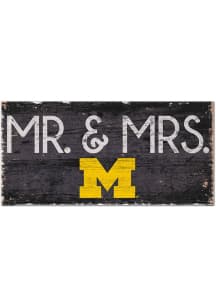 Michigan Wolverines Mr and Mrs Sign - Blue