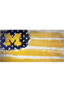Michigan Wolverines Flag 6x12 Sign - Blue