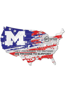 Michigan Wolverines OHT USA Shape Cutout Sign - Blue