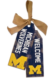 Michigan Wolverines Team Tags Sign - Blue