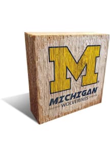 Michigan Wolverines Logo Block Sign - Blue