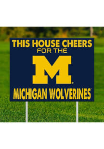 Michigan Wolverines This House Cheers For Yard Sign - Blue