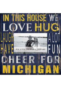 Michigan Wolverines In This House 10x10 Picture Frame - Blue