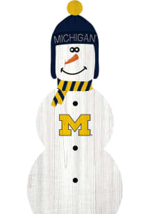Michigan Wolverines Snowman Leaner Sign - Blue