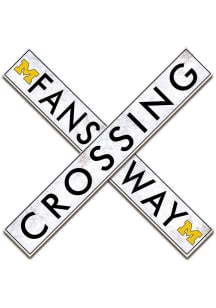 Michigan Wolverines 24 Inch Fans Way Crossing Wall Art - Blue