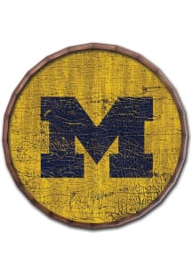 Michigan Wolverines Cracked Color 16 Inch Barrel Top Sign - Blue