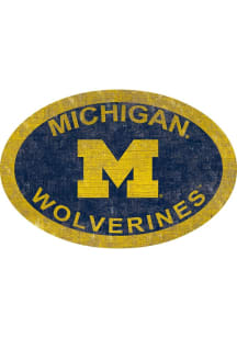Michigan Wolverines 46 Inch Oval Team Sign - Blue