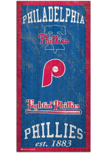 Philadelphia Phillies 6X12 Heritage Logos Sign - Blue