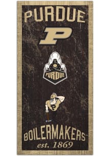 Purdue Boilermakers 6X12 Heritage Logos Sign - Gold
