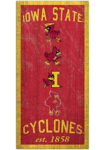 Iowa State Cyclones 6X12 Heritage Logos Sign - Red