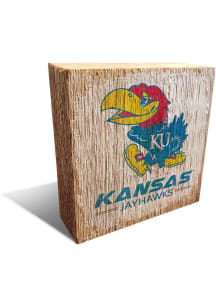 Kansas Jayhawks Team Logo Block Sign - Red