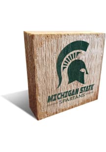 Michigan State Spartans Team Logo Block Sign - Green