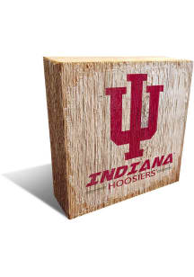 Indiana Hoosiers Team Logo Block Sign - Red