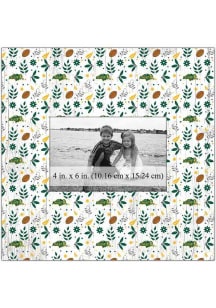 North Dakota State Bison Floral Pattern Picture Frame - Green