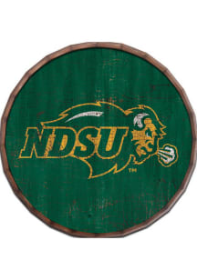 North Dakota State Bison Cracked Color 16 Inch Barrel Top Sign - Green