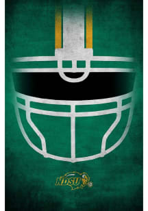 North Dakota State Bison Ghost Helmet 17x26 Sign - Green