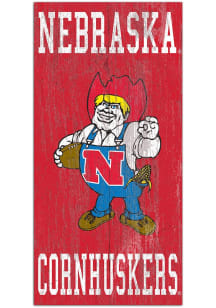 Nebraska Cornhuskers Heritage Logo 6x12 Sign - Red