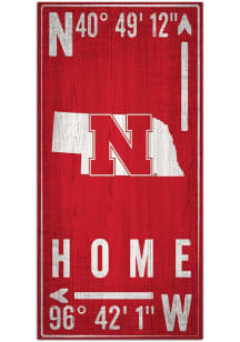 Nebraska Cornhuskers Coordinate Sign - Red