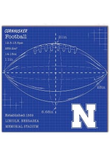 Nebraska Cornhuskers Ball Blueprint Sign - Red
