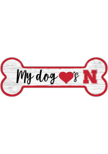 Nebraska Cornhuskers Dog Bone 6x12 Sign - Red