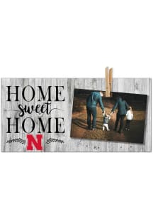 Nebraska Cornhuskers Home Sweet Home Clothespin Picture Frame - Red