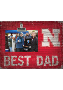 Nebraska Cornhuskers Best Dad Clip Picture Frame - Red