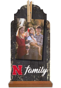 Nebraska Cornhuskers Family Clothespin Sign - Red