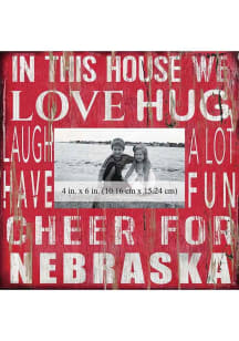 Nebraska Cornhuskers In This House 10x10 Picture Frame - Red