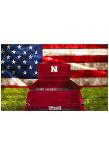 Nebraska Cornhuskers Patriotic Retro Truck Sign - Red