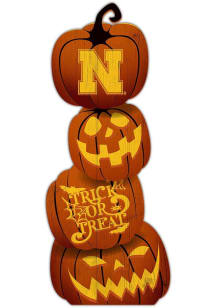 Nebraska Cornhuskers Pumpkin Stack Leaner Sign - Red