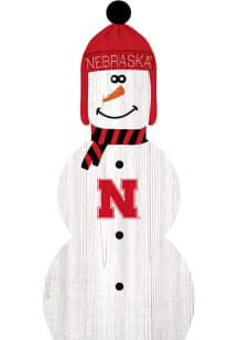 Nebraska Cornhuskers Snowman Leaner Sign - Red