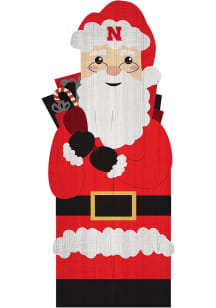 Nebraska Cornhuskers 31 Inch Santa Leaner Sign - Red