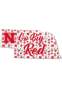 Nebraska Cornhuskers 24 Inch Floral State Wall Art - Red