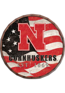 Nebraska Cornhuskers Flag 16 Inch Barrel Top Sign - Red